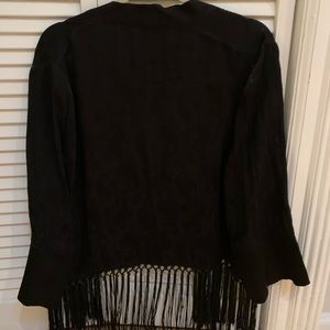 Zara fringe crop black jacket size medium